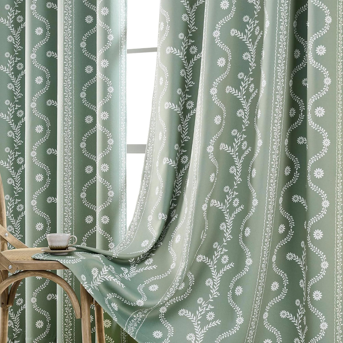 limon home black out curtains 63 inch long,sage, main product view