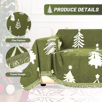 MYSKY HOME 71"X102" Chair Christmas Couch Cover, Sectional Sofa Covers Sofa - Image 3