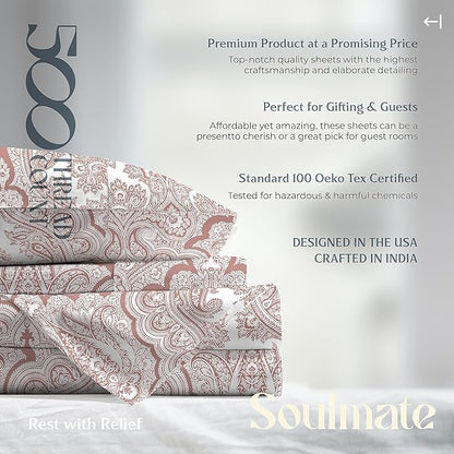 Mayfair Linen 100% Cotton Printed Bed Sheets Twin XL Set - Image 5