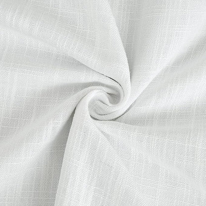 White Full Blackout Curtain Panel Rayon Blend Heavy Linen Texture Window - Image 6