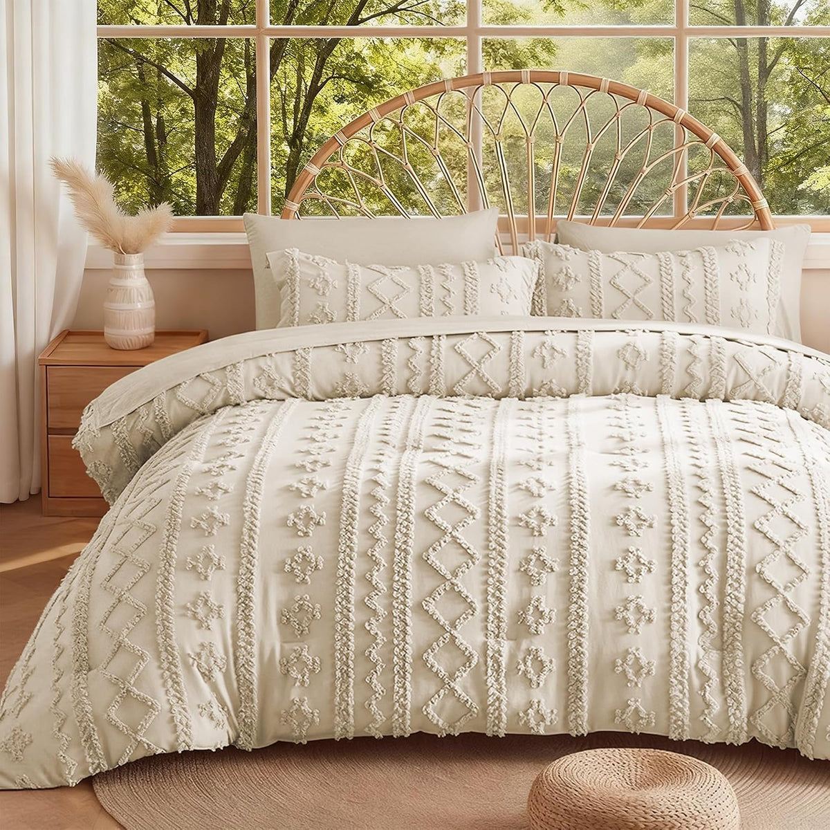 mr&hm queen comforter set 7 pieces, fluffy tufted, main product view