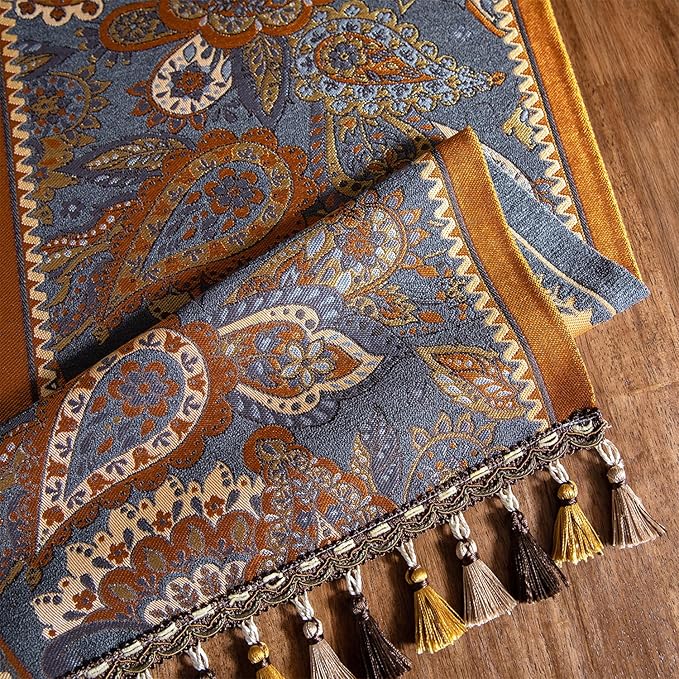 13×72 Inch Table Runner, Retro-Luxury Tassels Series - Image 3