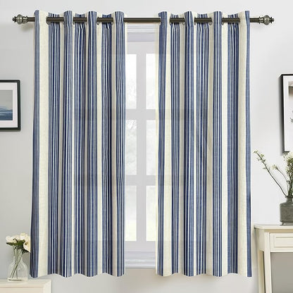 DriftAway Farmhouse Vertical Striped Linen Blend Textured Light Filtering Semi by DriftAway