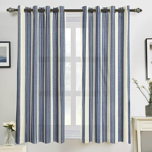 DriftAway Farmhouse Vertical Striped Linen Blend Textured Light Filtering Semi by DriftAway