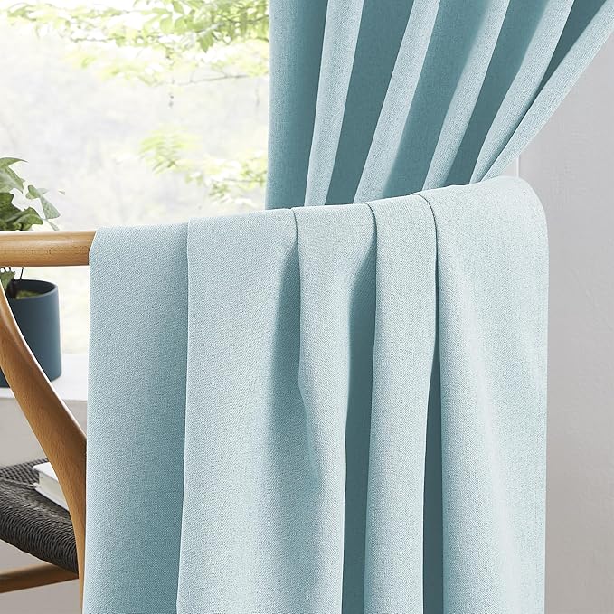 Full Shading Blackout Linen Door Curtains - Image 5