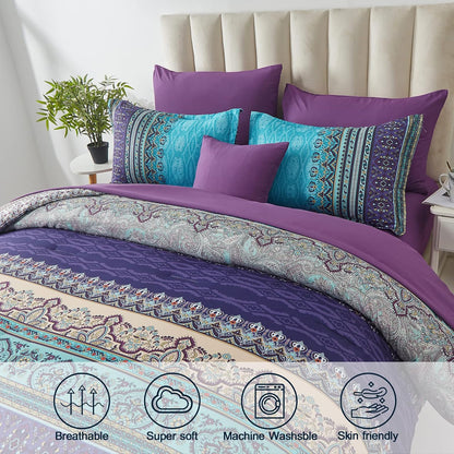 cottolester boho comforter set full size 8 piece, side view
