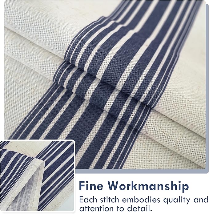 DriftAway Farmhouse Vertical Striped Linen Blend Textured Light Filtering Semi - Image 4