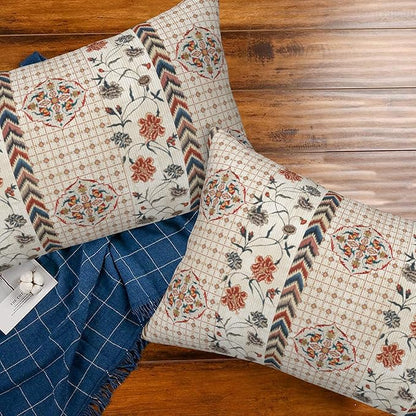Throw Pillow Covers Boho Floral Pillow Covers 20x12 Inch Set of 2 Throw Pillows - Image 7