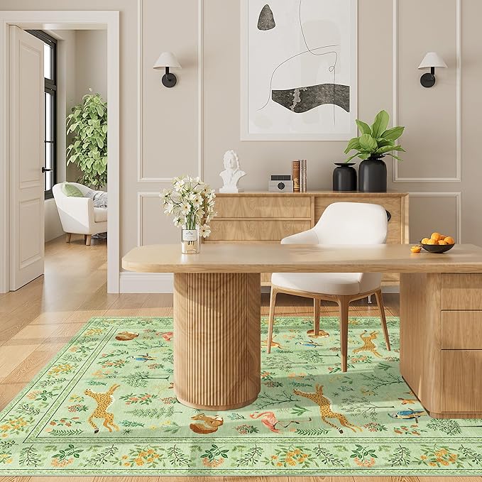 DUKINO 3x5 Rug, Washable Animal Area Rug - Image 6