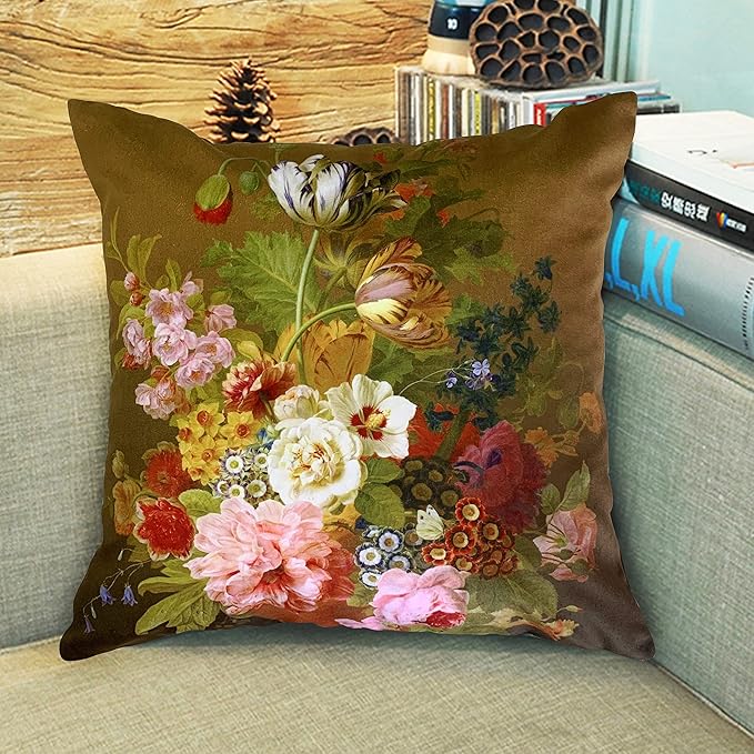 Elegant Velvet Floral Throw Pillow Cover Double Sides Handmake Flower - Image 2