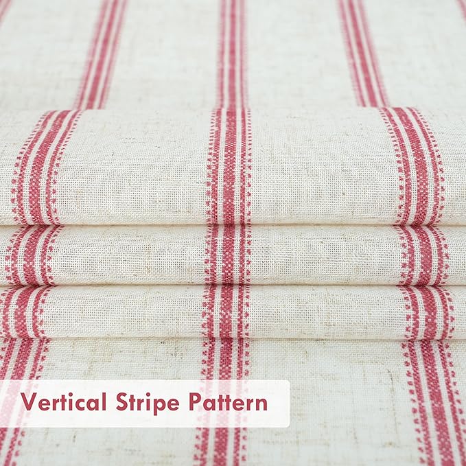 DriftAway Farmhouse Vertical Striped Linen Blend Textured Light Filtering Semi - Image 6