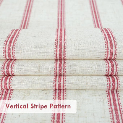 DriftAway Farmhouse Vertical Striped Linen Blend Textured Light Filtering Semi - Image 6