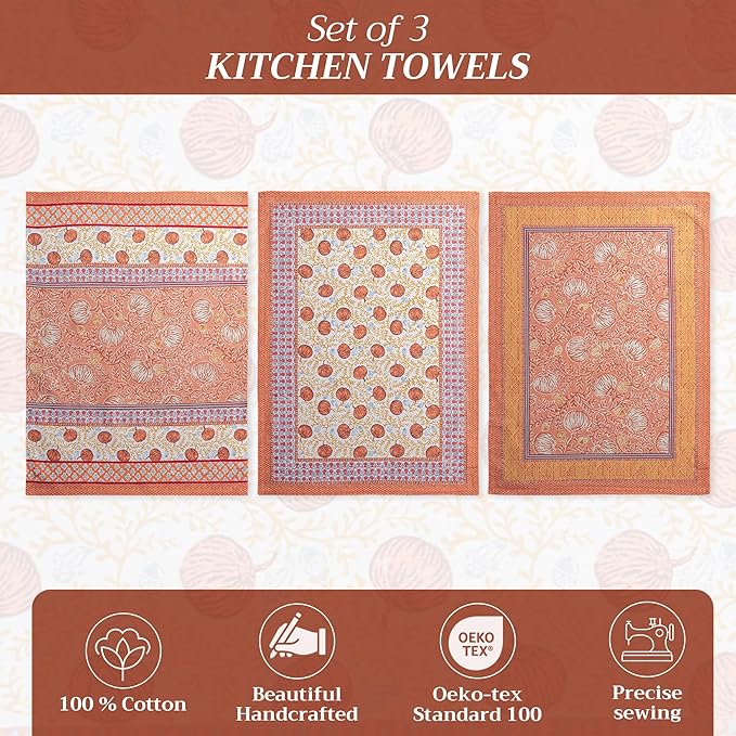 Maison d' Hermine Kitchen Towels Set of 3 100% Cotton 20" x 27.5" Reusable - Image 2