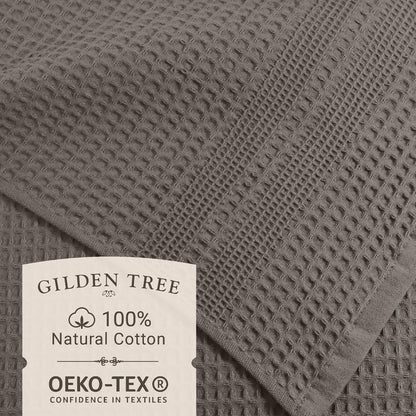 gilden tree waffle towels for bathroom, 100% cotton shown in use