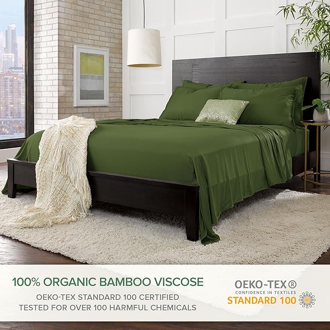 Pure Bamboo Twin Sheets, Genuine 100% Organic Viscose Derived from Bamboo Bed - Image 2