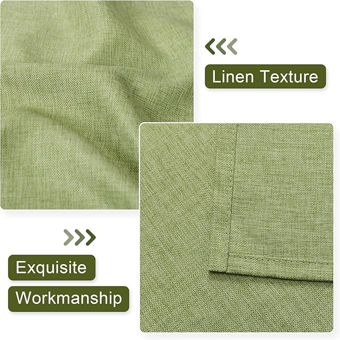 Hiasan Green Valance Curtains Light Filtering Rod Pocket Window Valance Curtains - Image 2