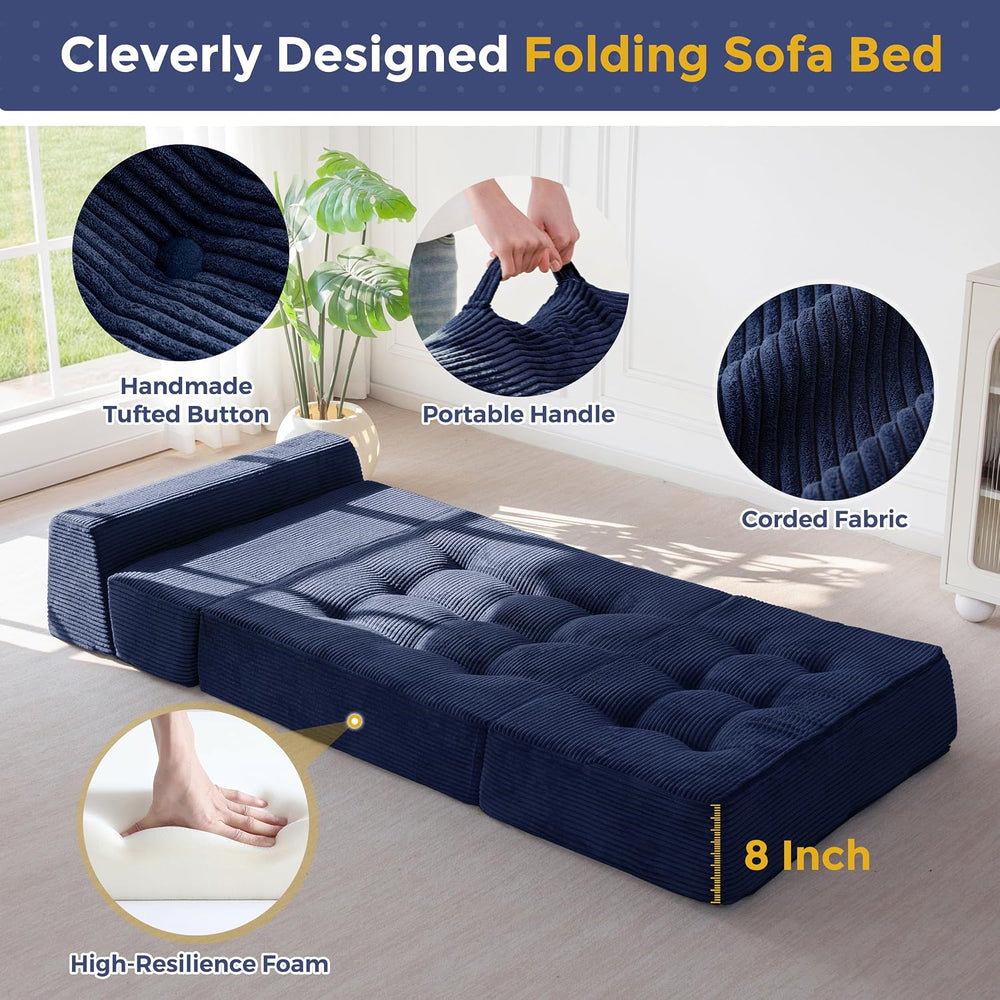MAXYOYO Folding Sofa Bed, 8-Inch Fold-Out Chair Bed, Single