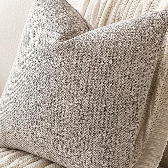 Foindtower Set of 2 Decorative Textured Burlap Linen Throw Pillow Covers - Image 3