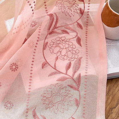 jinchan Winslow Pink Sheer Curtains 84 Inch - Image 3