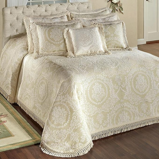 Timeless Vintage Style Bedding | Neutral Sage and Ecru | Textured Matelasse by TouchofClass