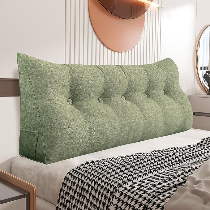 Daneey Headboard Pillow Queen, Triangular Wedge Pillow Headboard, by Daneey