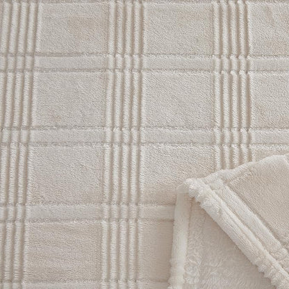 Oversized King Fleece Blanket 120x120 Inches, Seamless Soft Cozy 3D Jacquard - Image 5
