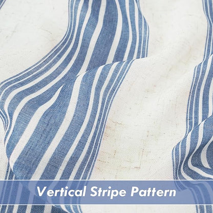 DriftAway Farmhouse Vertical Striped Linen Blend Textured Light Filtering Semi - Image 7
