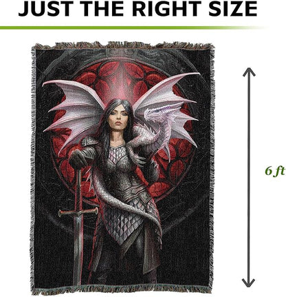 Pure Country Weavers Valour Dragon Woven Blanket by Anne Stokes - Image 4