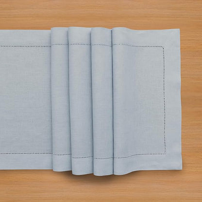 Solino Home Linen Dusty Blue Table Runner 108 Inches Long - Image 9
