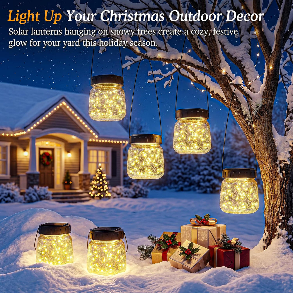 BUCASA Small Solar Lanterns Outdoor Waterproof Hanging Solar Lights