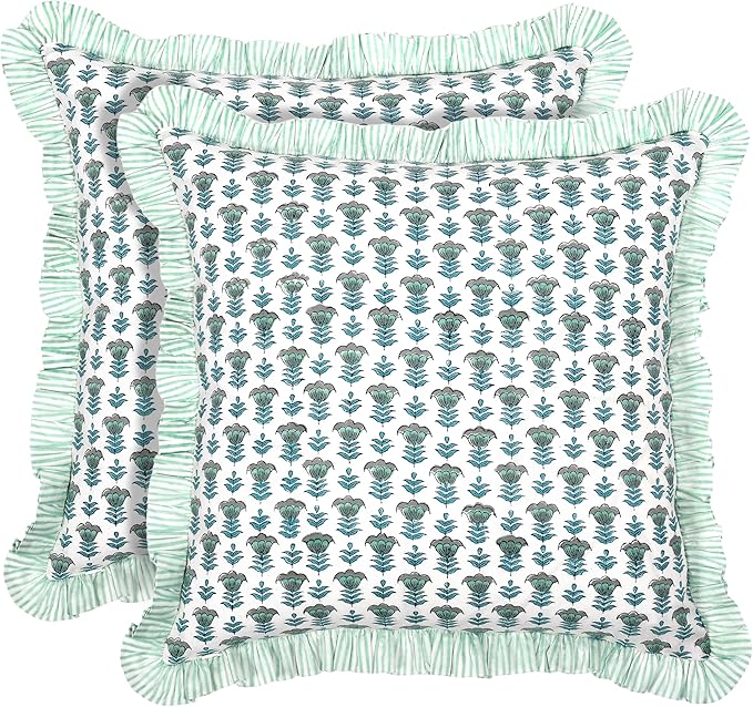 Ridhi Modern Farmhouse Pillow Covers Decorative Cotton Throw Pillow Covers Set by Ridhi