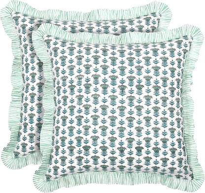 Ridhi Modern Farmhouse Pillow Covers Decorative Cotton Throw Pillow Covers Set by Ridhi