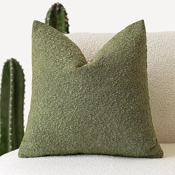 Foindtower Decorative Textured Boucle Throw Pillow Covers Accent Solid Pillow by Foindtower