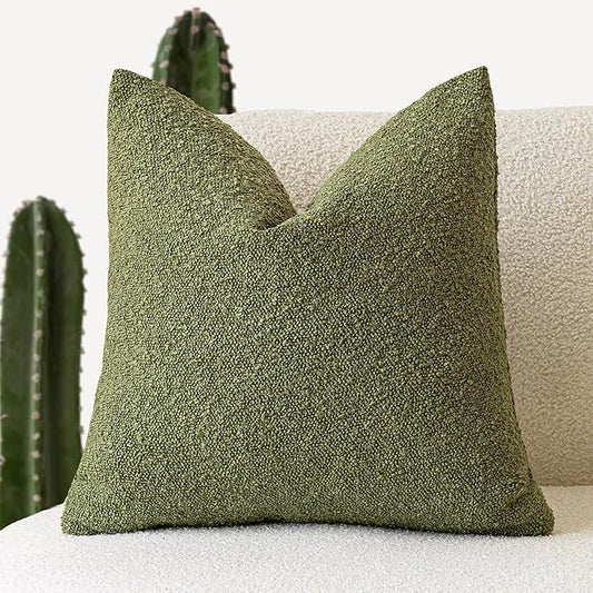 Foindtower Decorative Textured Boucle Throw Pillow Covers Accent Solid Pillow by Foindtower