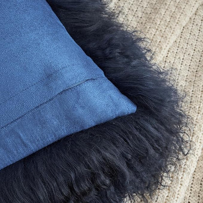 Genuine Mongolian Lamb Fur Pillow Cover – 12"x20" Rectangular Cushion Case – - Image 7