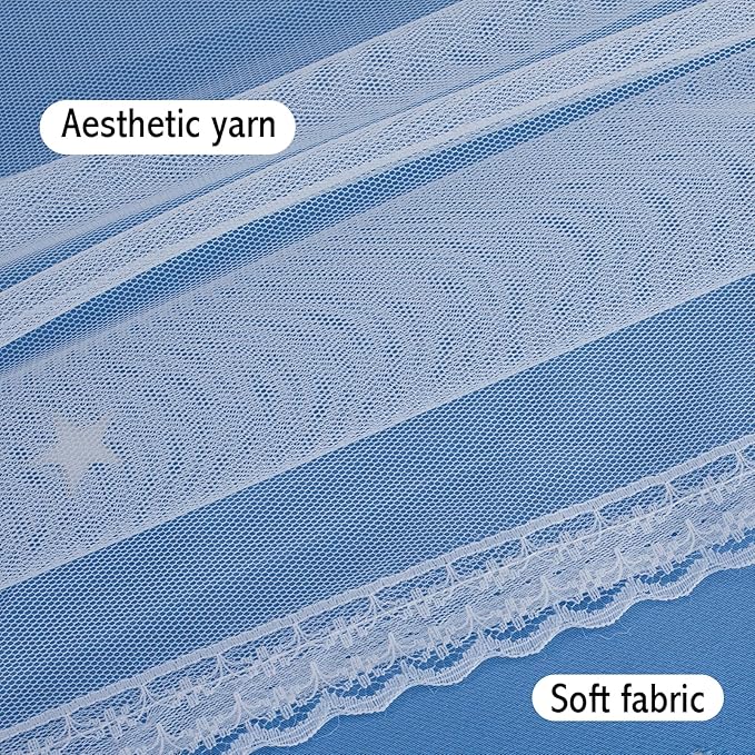 Anytime Romantic Kids Curtain, Hollow-Out Stars Window Curtain Double Layer - Image 8
