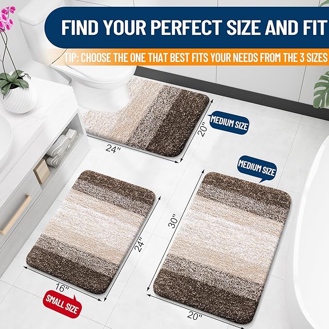 OLANLY Bathroom Rugs Mat 30x20, Extra Soft Absorbent Microfiber Bath Rugs - Image 2