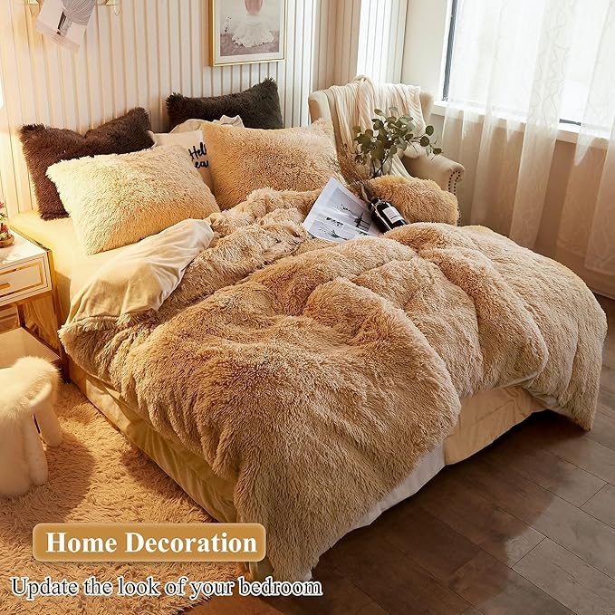 XeGe Faux Fur Throw Pillow Cases, Plush Shaggy Ultra Soft Pillow Covers - Image 6