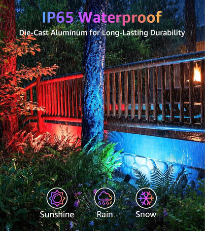 SUNVIE Halloween Spotlights Outdoor Waterproof 12W RGB LED Landscape Lights