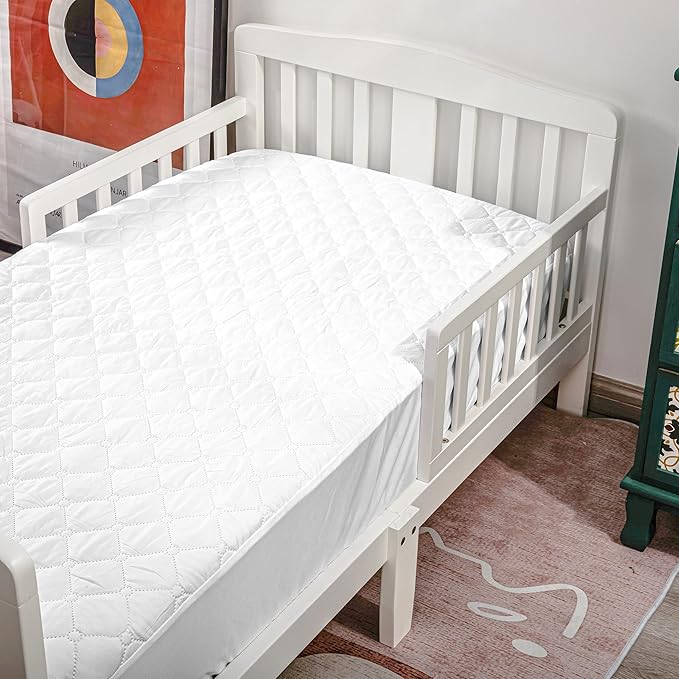 NTBAY 2 Pack Waterproof Crib Mattress Protector, Quilted 28"x52" Toddler Fitted - Image 7