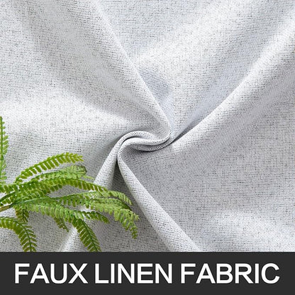 MIULEE White Blackout Curtains Linen Textured - Image 5
