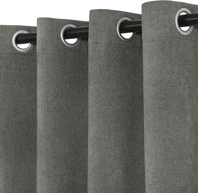 Macochico 100% Blackout Chenille Curtains Thermal Insulated Noise Reducing - Image 4