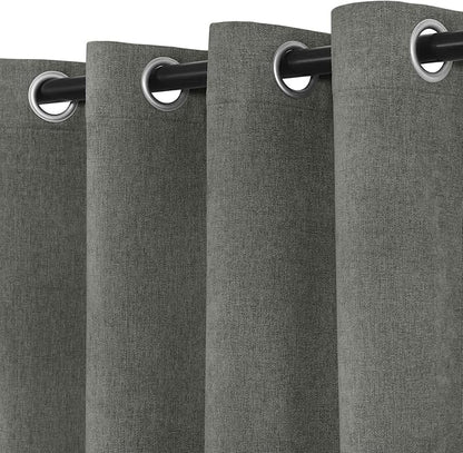 Macochico Extra Wide 100% Blackout Chenille Curtains 100" Wx96 L Thermal Drapes - Image 4