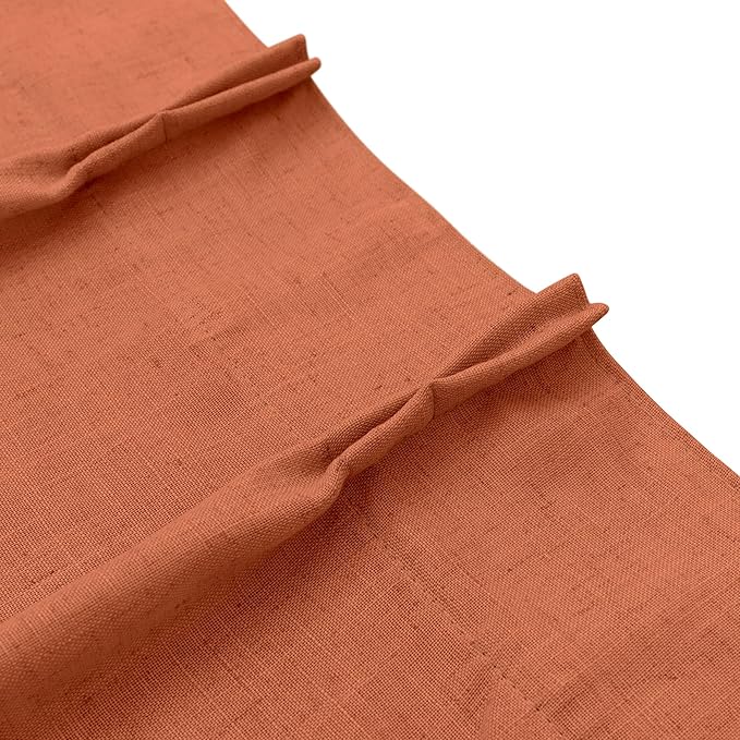 2 Tier Fall Kitchen Curtain 36 Inch Length Pinch Pleated Linen Light Filtering - Image 9