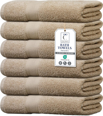 texcraft large bath towels set of 6 – shown in use