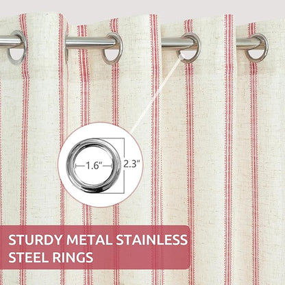 DriftAway Farmhouse Vertical Striped Linen Blend Textured Light Filtering Semi - Image 2