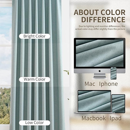 Pinch Pleated 100% Blackout Linen Curtains 108 Inches Long - Image 6