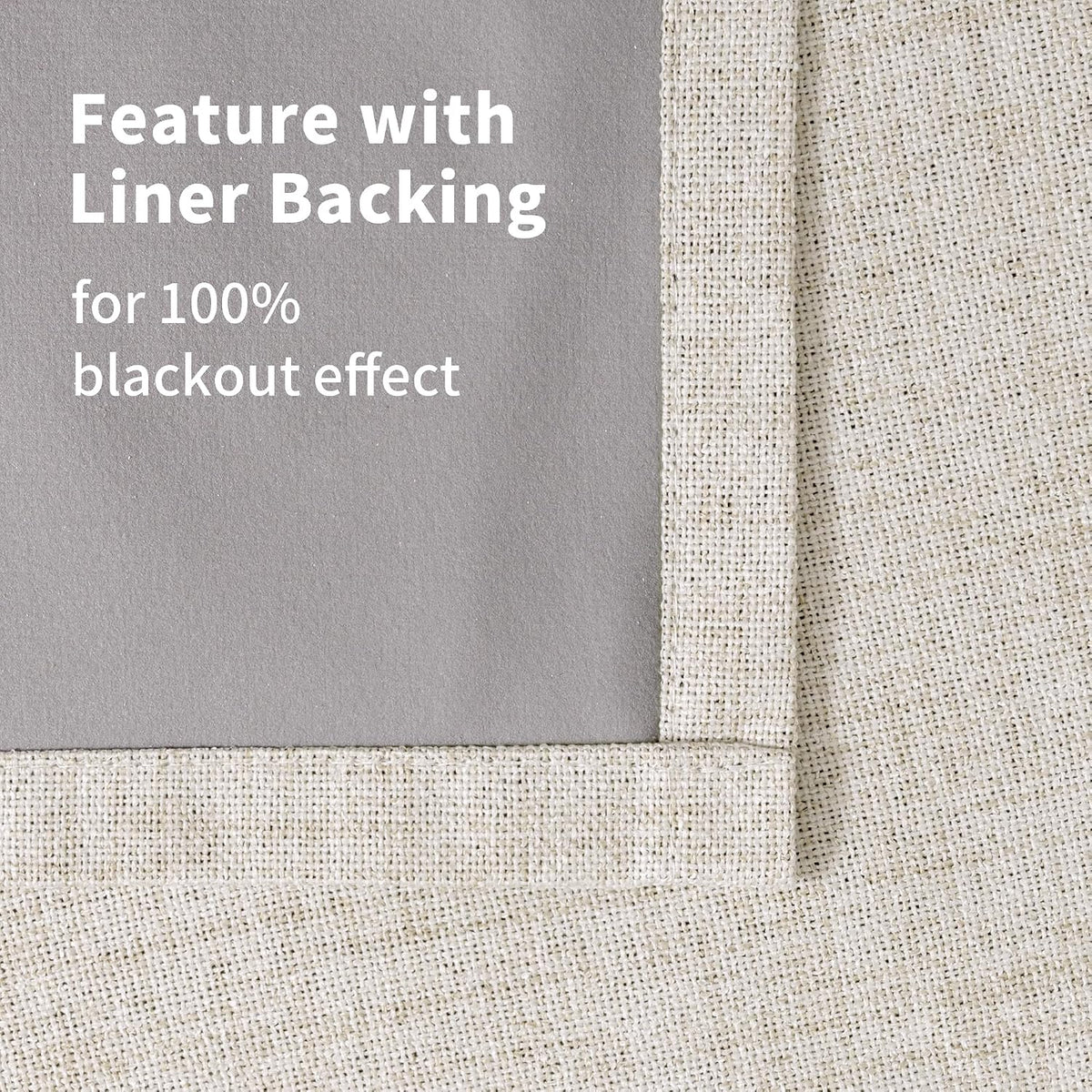 youngstex linen farmhouse blackout curtains 63 inch length, front angle view