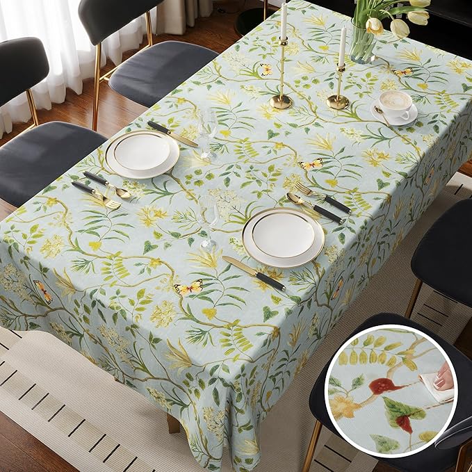 Rectangle Table Cloth, 100% Waterproof Tablecloth Oil Proof Spill Proof Vinyl - Image 7