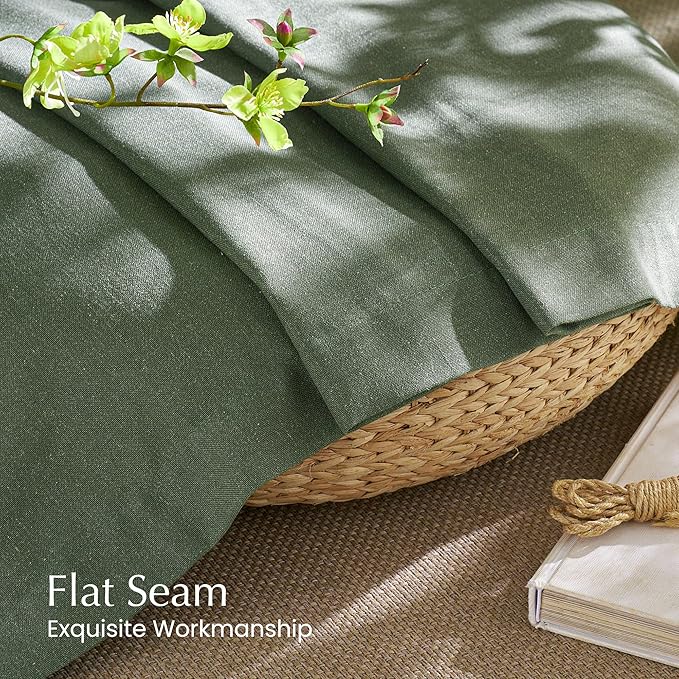 NICETOWN Forest Green Linen Curtains - Image 6
